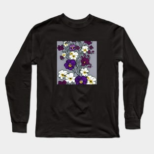 Floral Illustration Pansy Leaves Vintage Since Long Sleeve T-Shirt